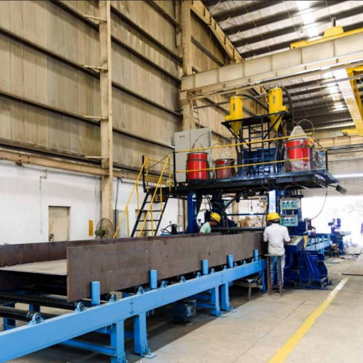 Comment fonctionne le processus de soudage dans une ligne de production de poutres en H ?
