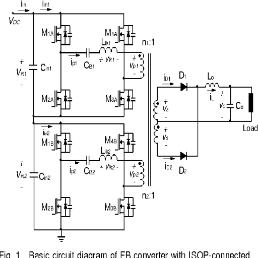 附ISOP連接變壓器的FB轉換器基本電路圖