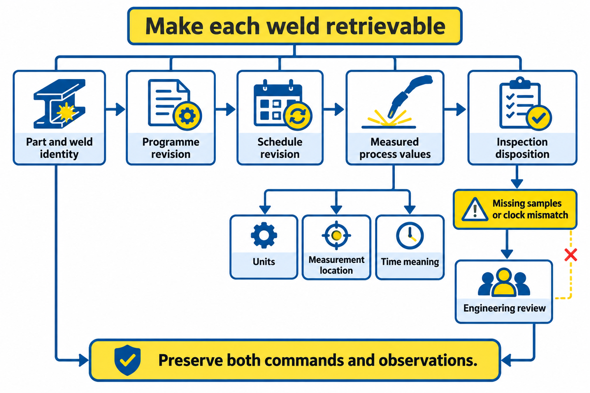 Weld identity links programme and schedule revisions to measurements and inspection